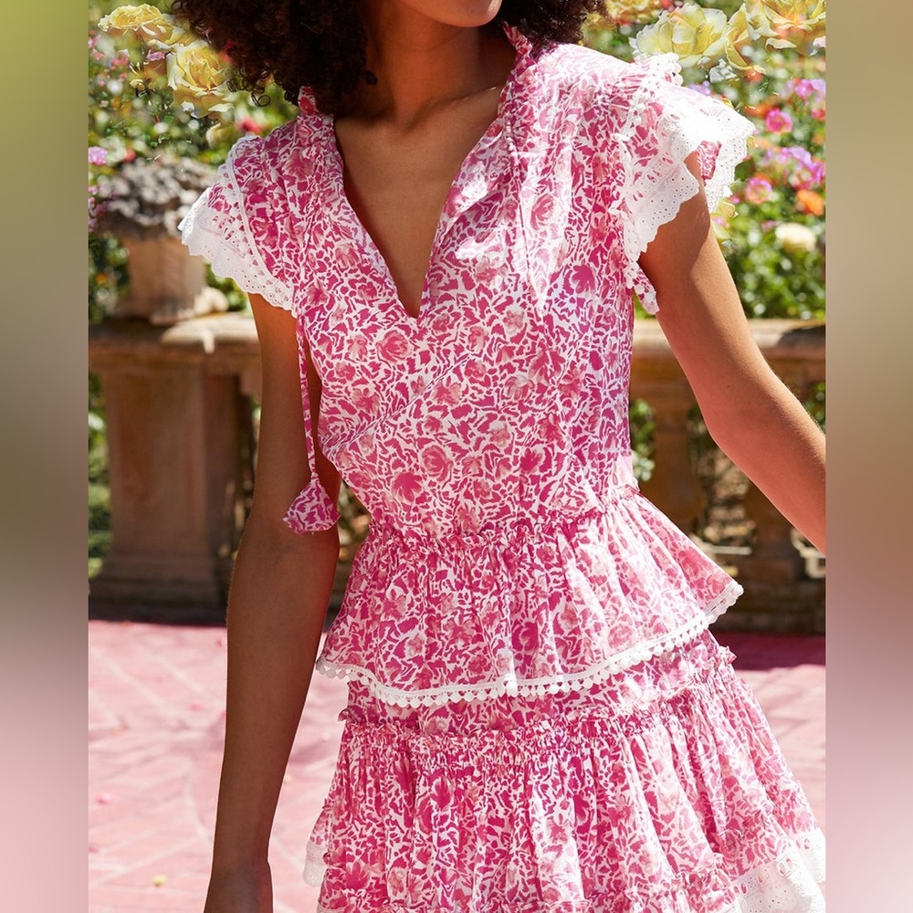 MISA Los Angeles Animal Print (Pink & White) Mini Dress